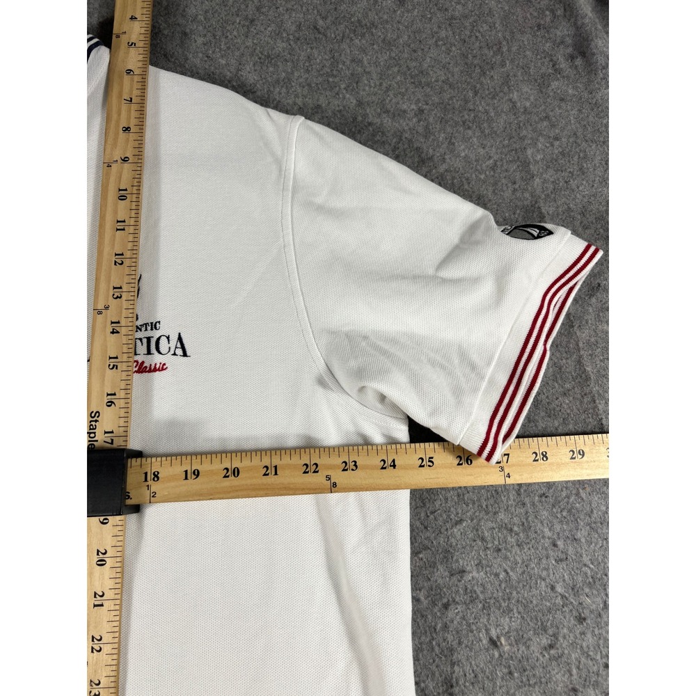 Nautica Polo Shirt Mens XL White Coast Classic Argyle Graphic Embroidered Logo - Picture 3 of 12
